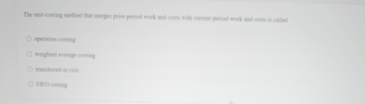 The unit - costing method that merges prior -