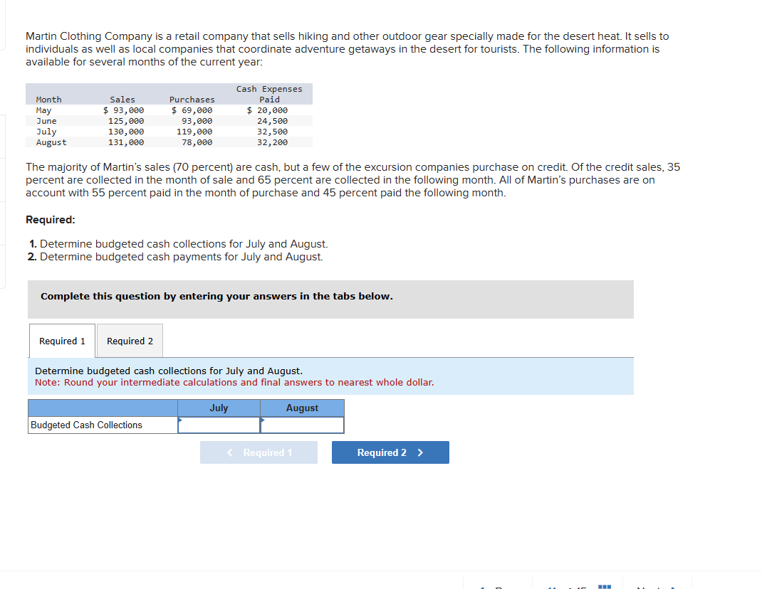 Martin Clothing Company is a retail company that