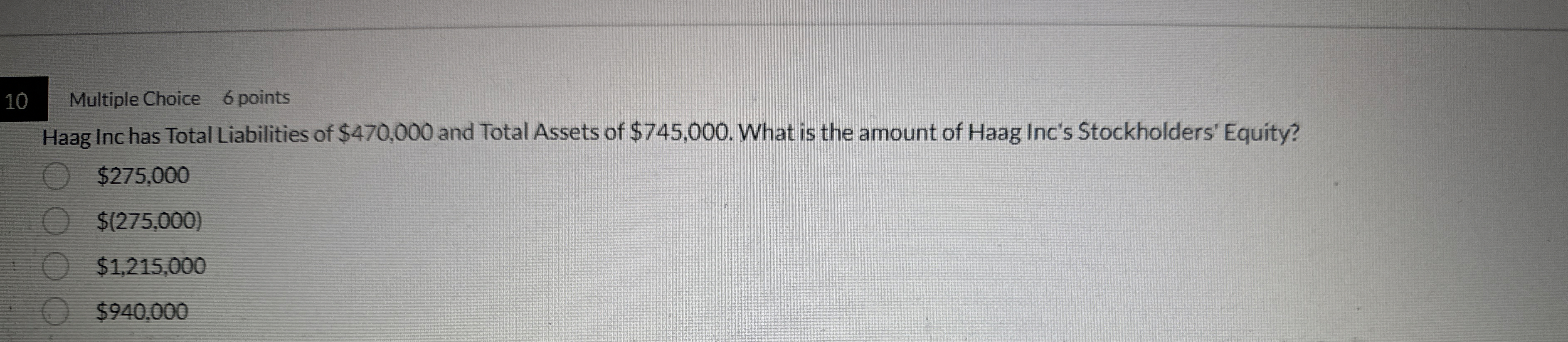 1 0 Multiple Choice 6 points Haag Inchas Total