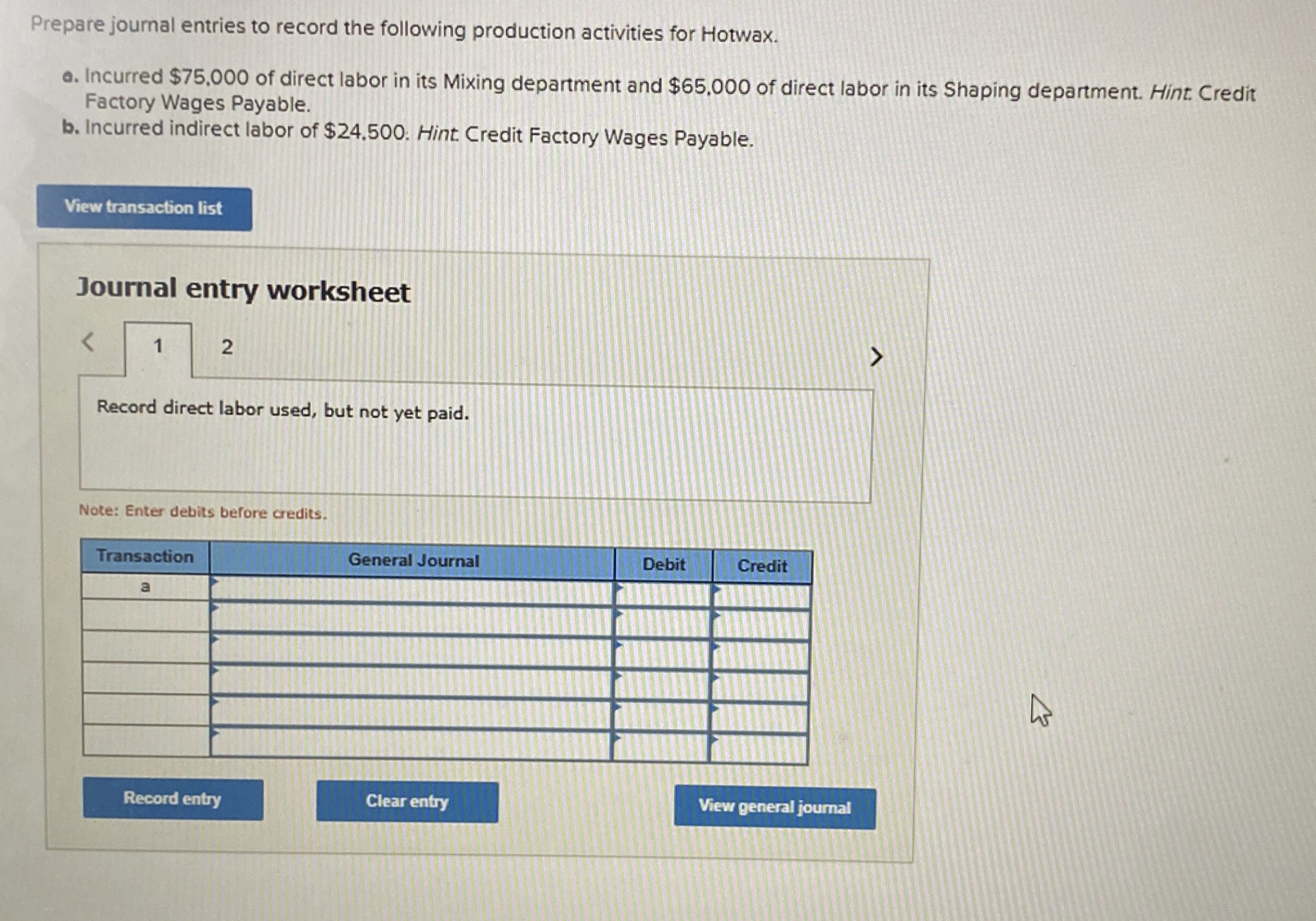 Prepare journal entries to record the following