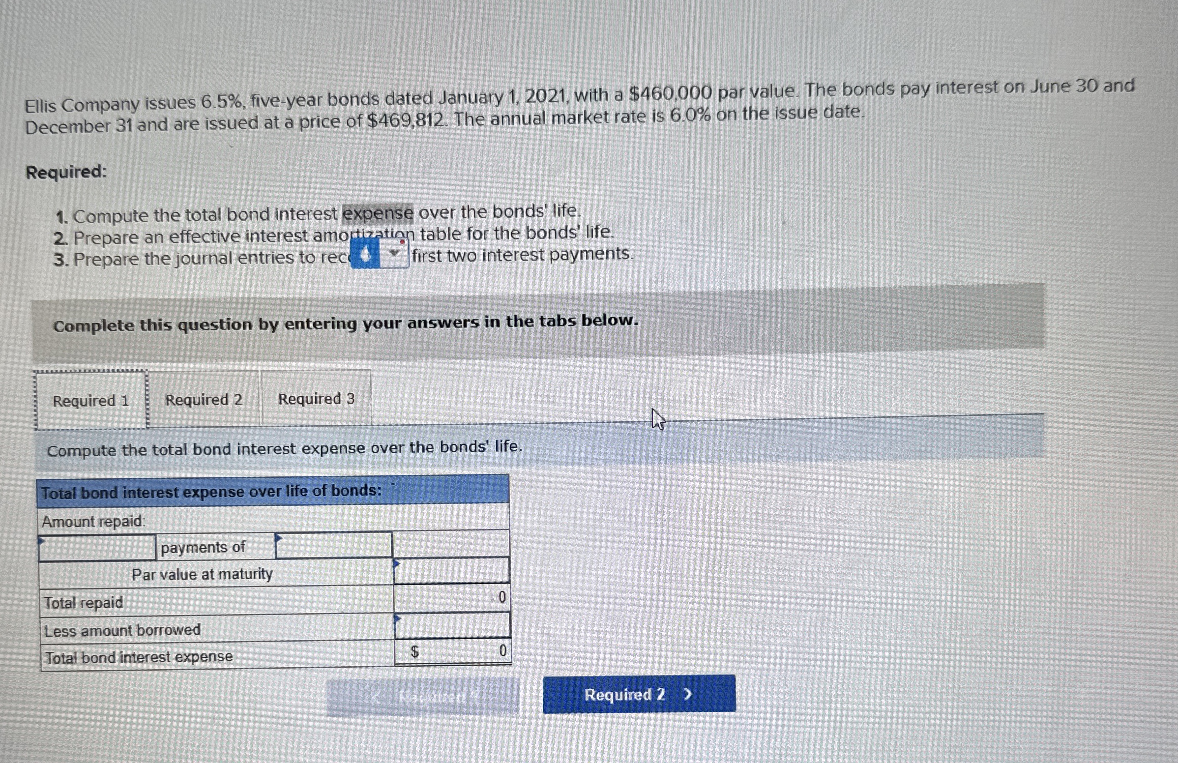 Ellis Company issues 6 . 5 % , five - year bonds