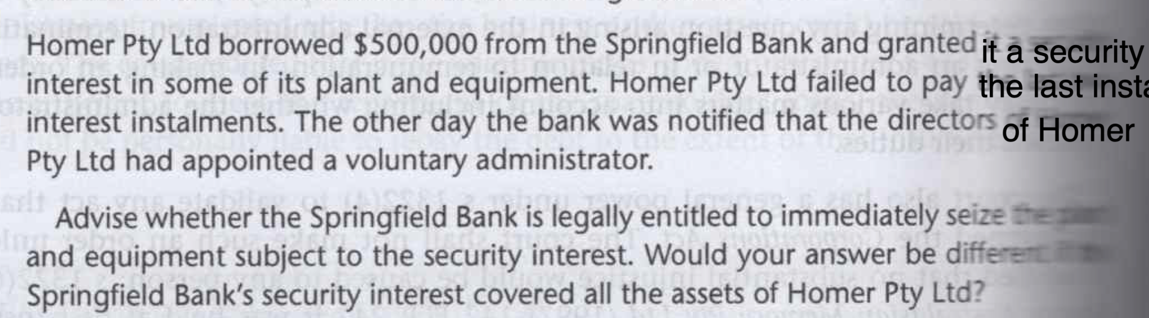 Homer Pty Ltd borrowed \ ( \ $ 5 0 0 , 0 0 0 \ )