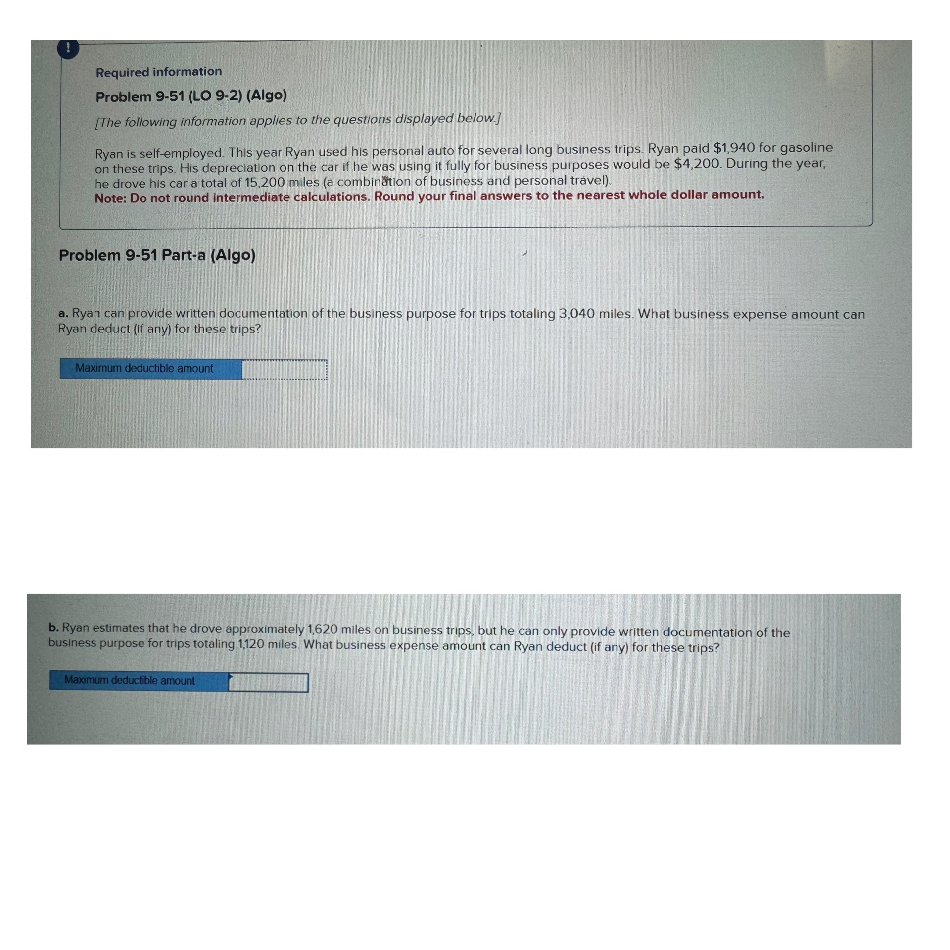 ! Required information Problem 9 - 5 1 ( LO 9 - 2