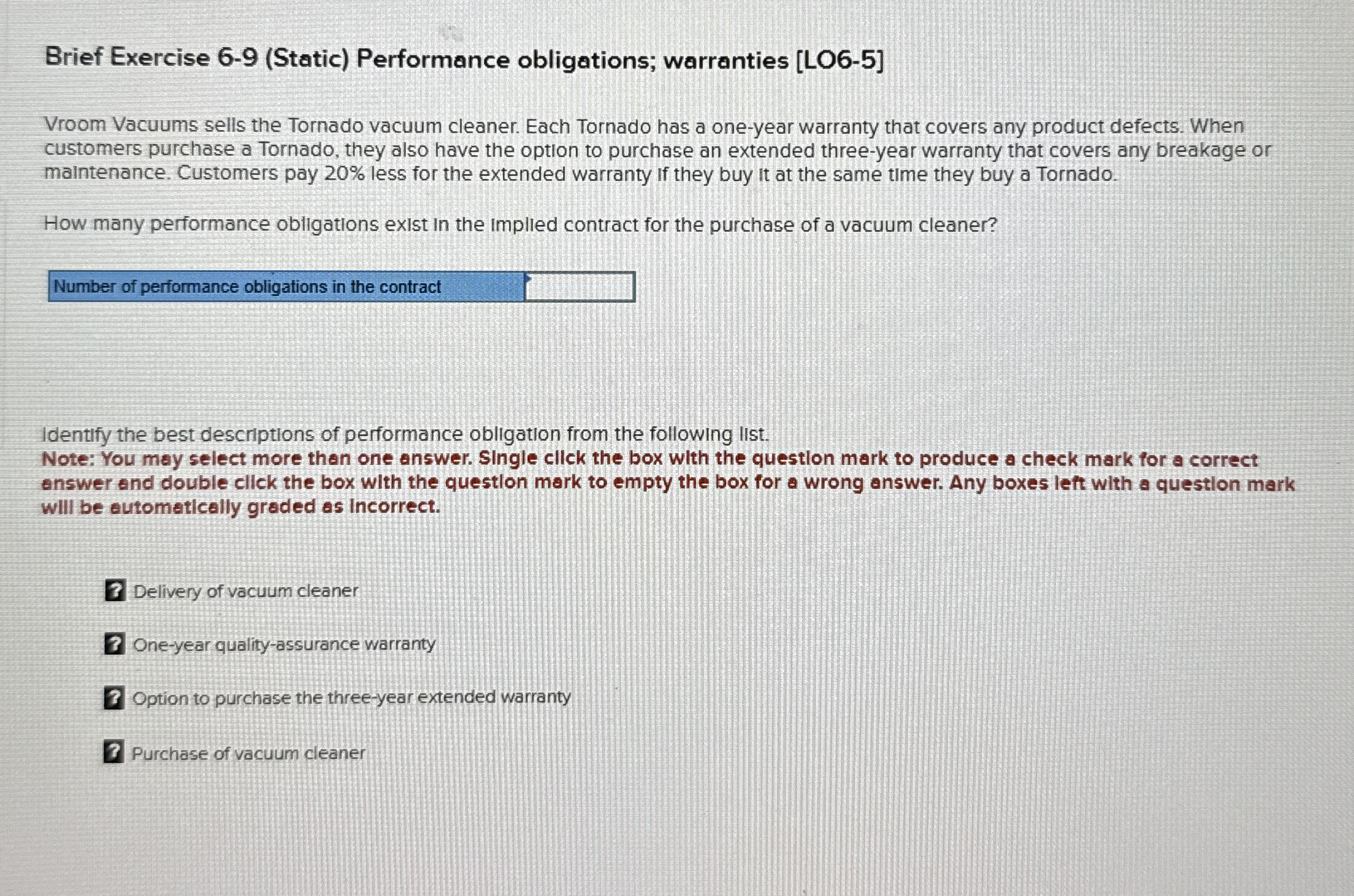 Brief Exercise 6 - 9 ( Static ) Performance