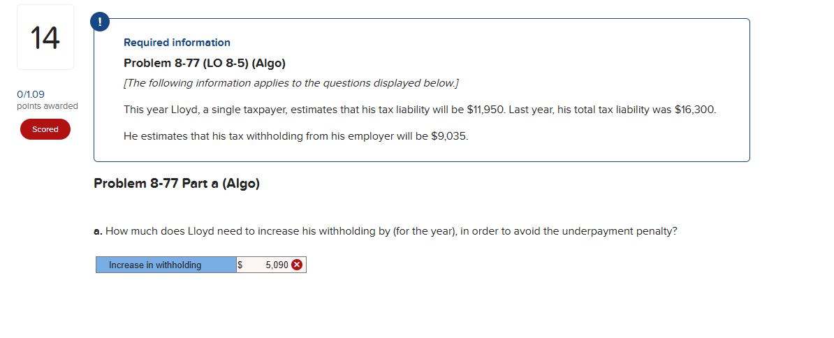 Required information Problem 8 - 7 7 ( LO 8 - 5 )