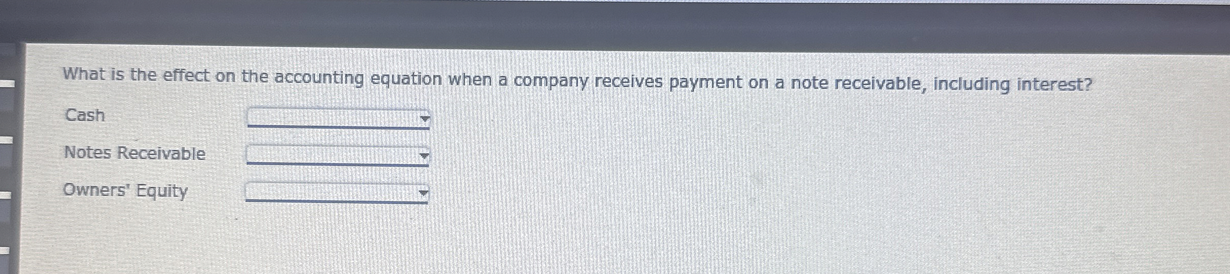 What is the effect on the accounting equation