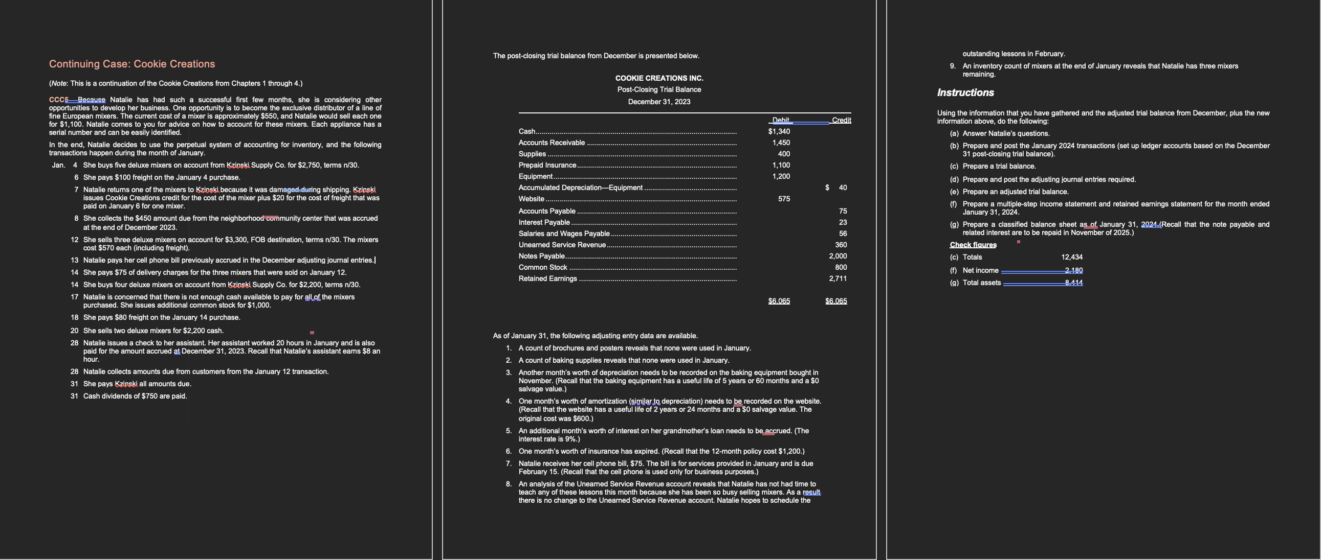 Need assistance with C - E Using the information