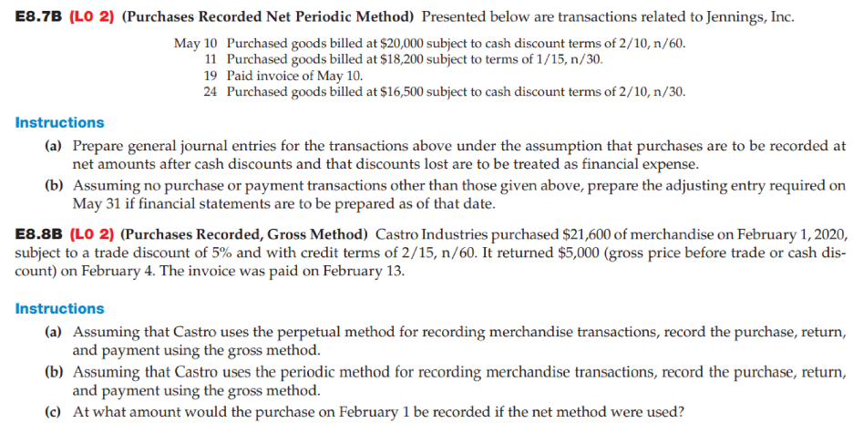 E 8 . 7 B ( L O 2 ) ( P u r c h a s e s Recorded