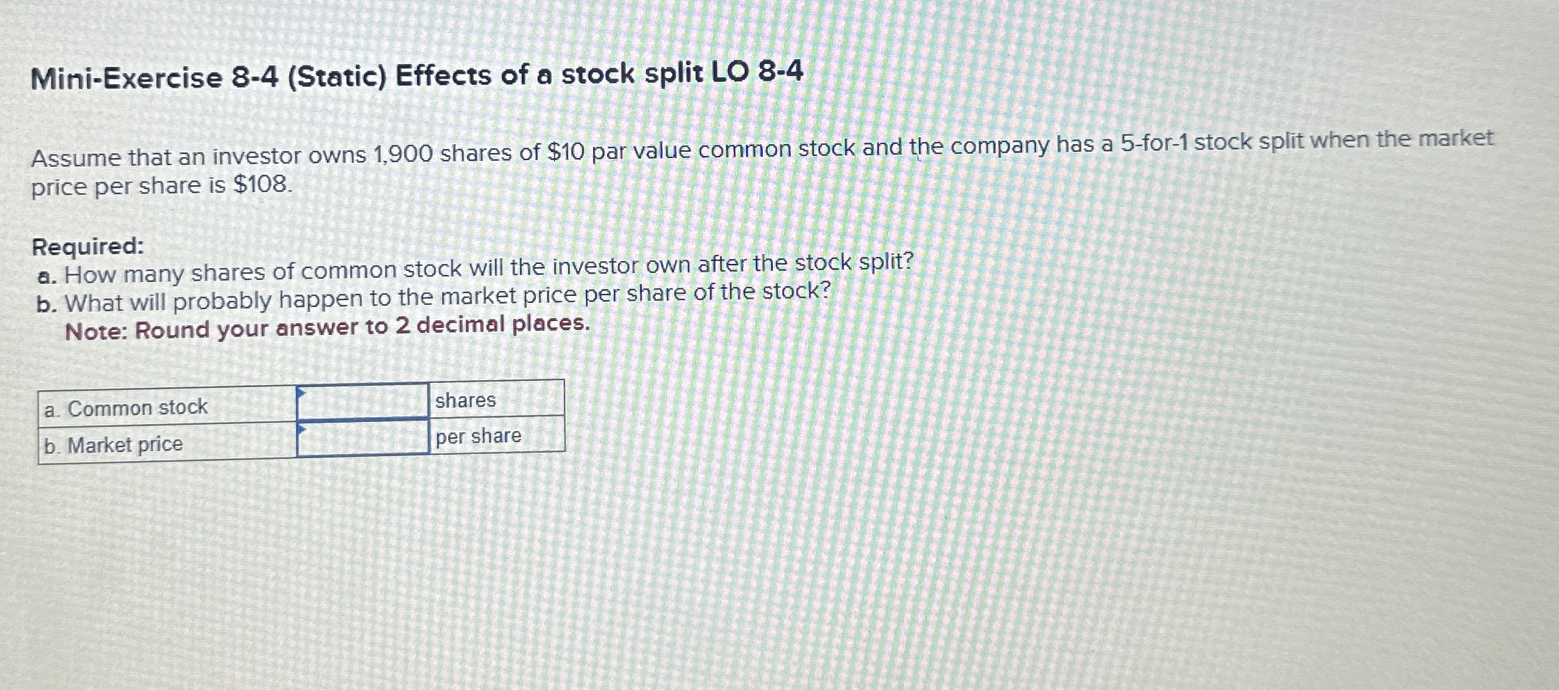 Mini - Exercise 8 - 4 ( Static ) Effects of a