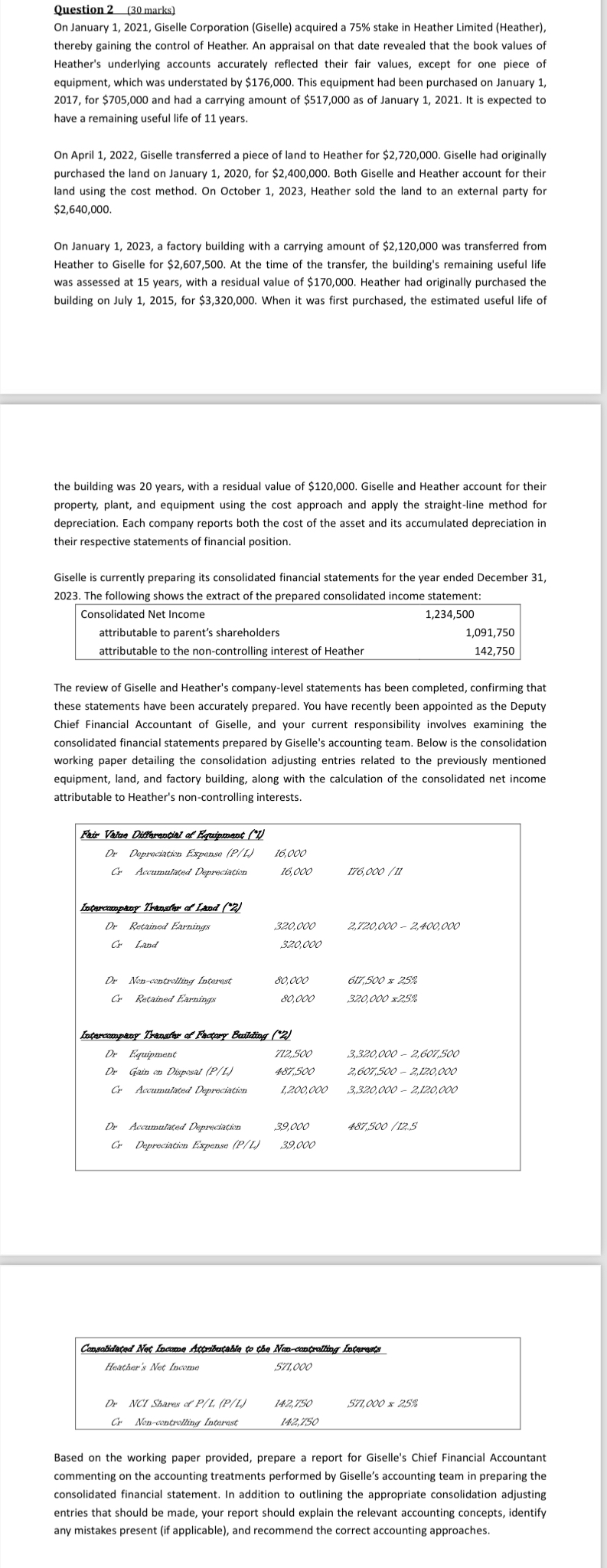 Question 2 ( 3 0 marks ) On January 1 , 2 0 2 1 ,