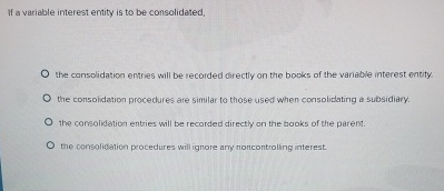 If a variable interest entity is to be