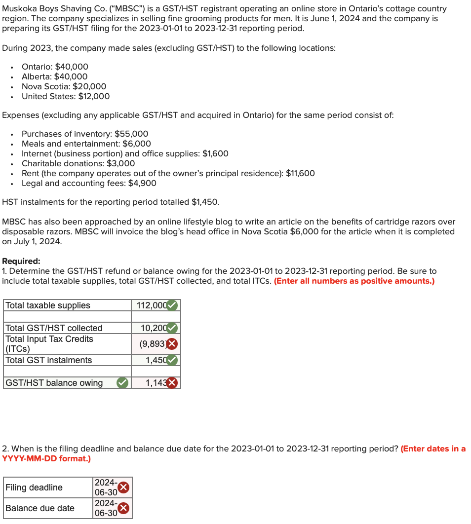 Muskoka Boys Shaving Co . ( " MBSC " ) is a GST /