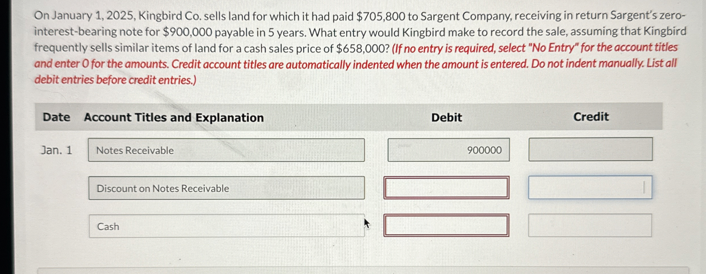 On January 1 , 2 0 2 5 , Kingbird Co . sells land