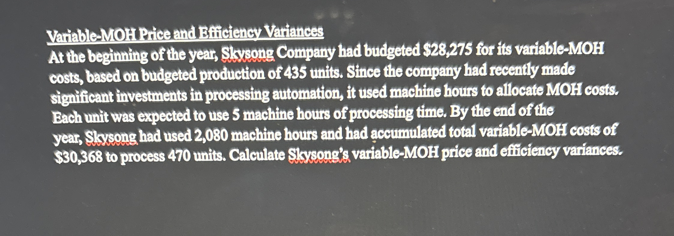 Yariable MOA Pricand Bficienoy Hariances At the