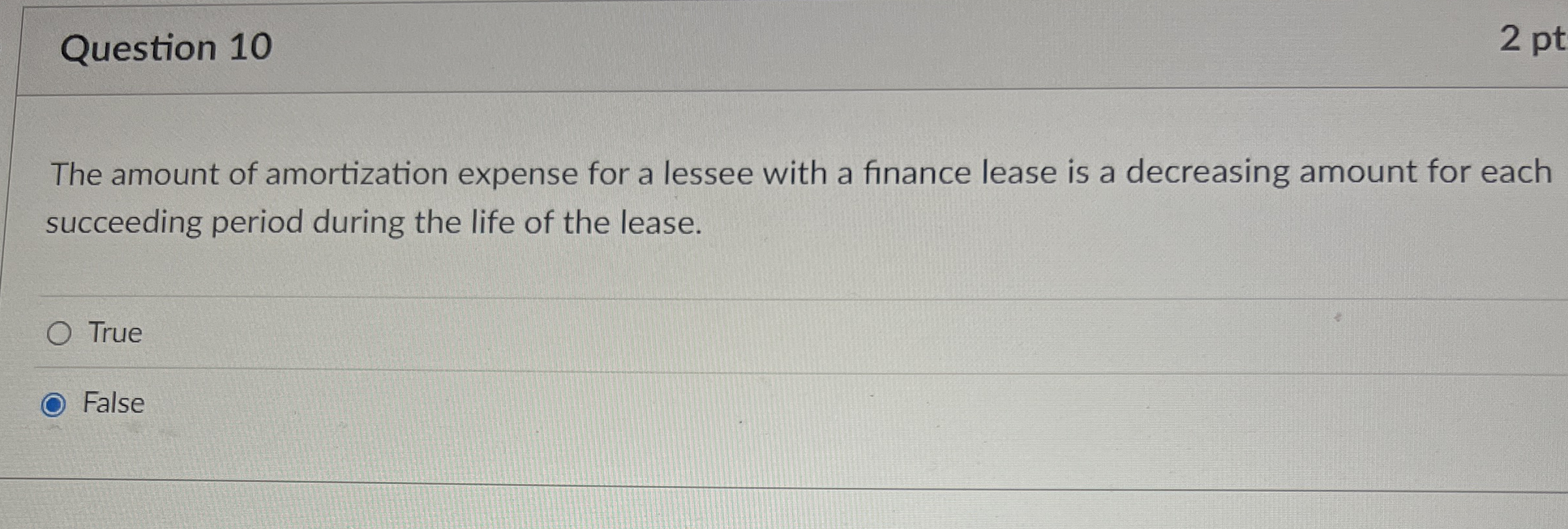 Question 1 0 The amount of amortization expense