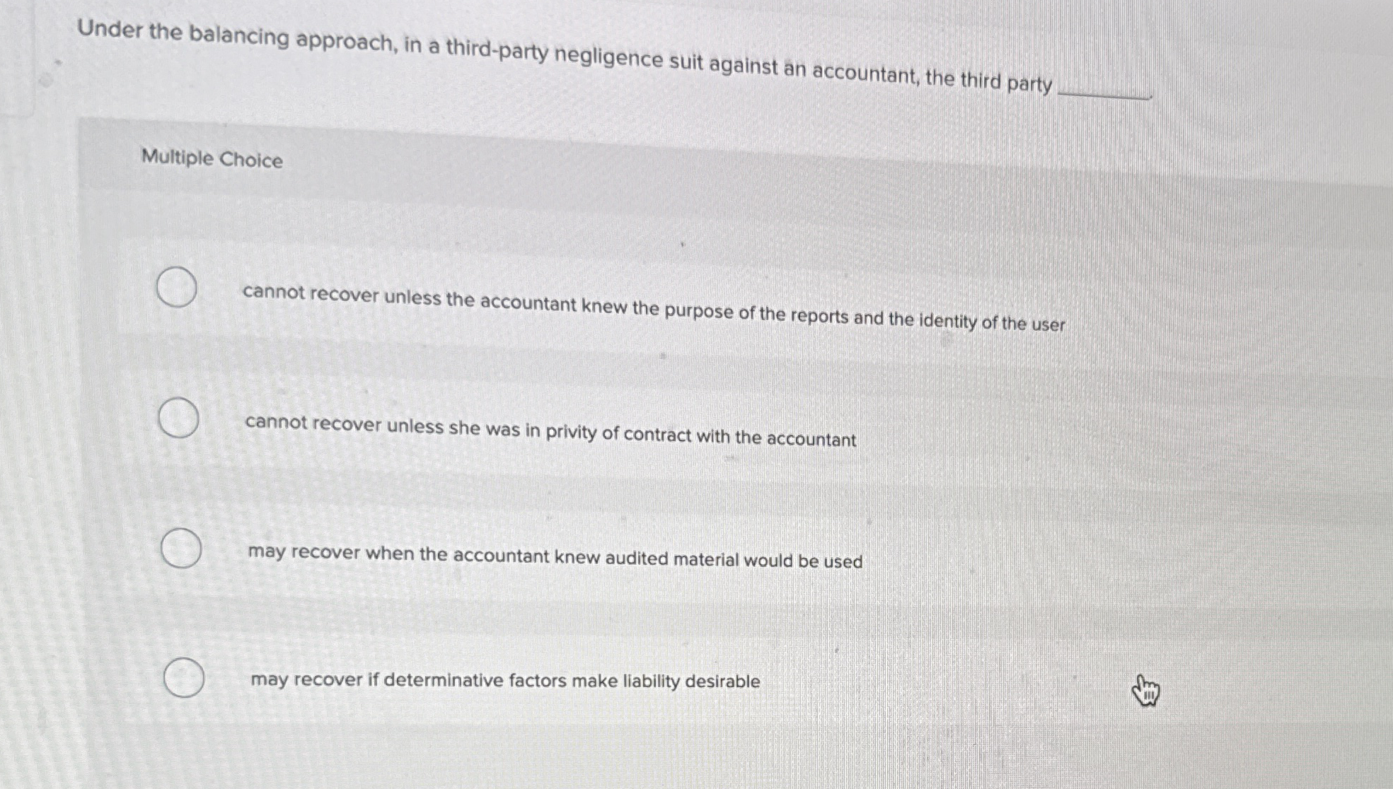 Under the balancing approach, in a third - party