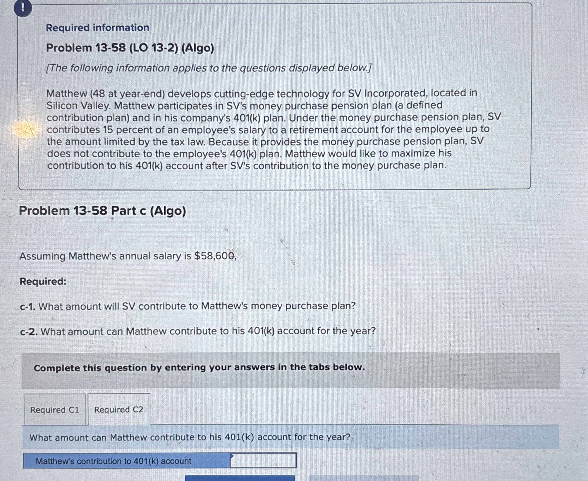 ! Required information Problem 1 3 - 5 8 ( LO 1 3