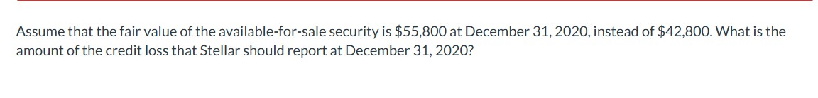 Assume that the fair value o f the available -