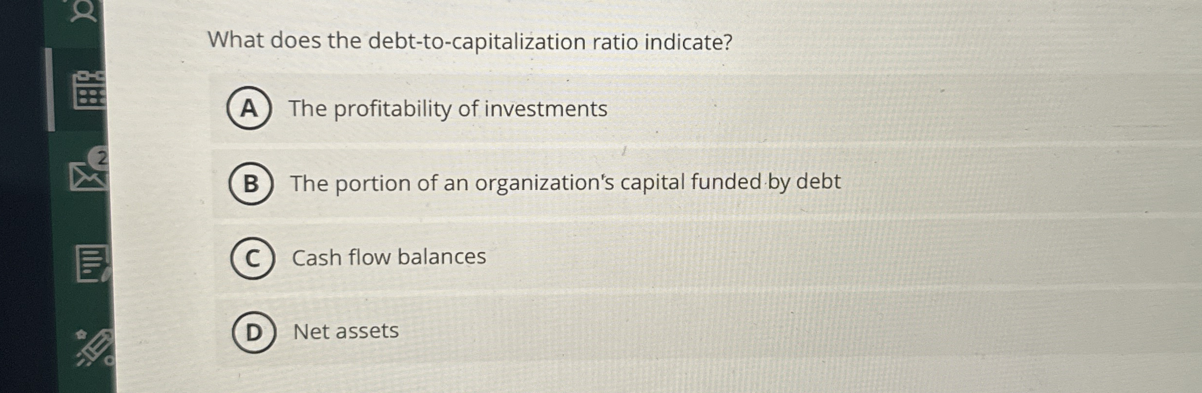 What does the debt - to - capitalization ratio