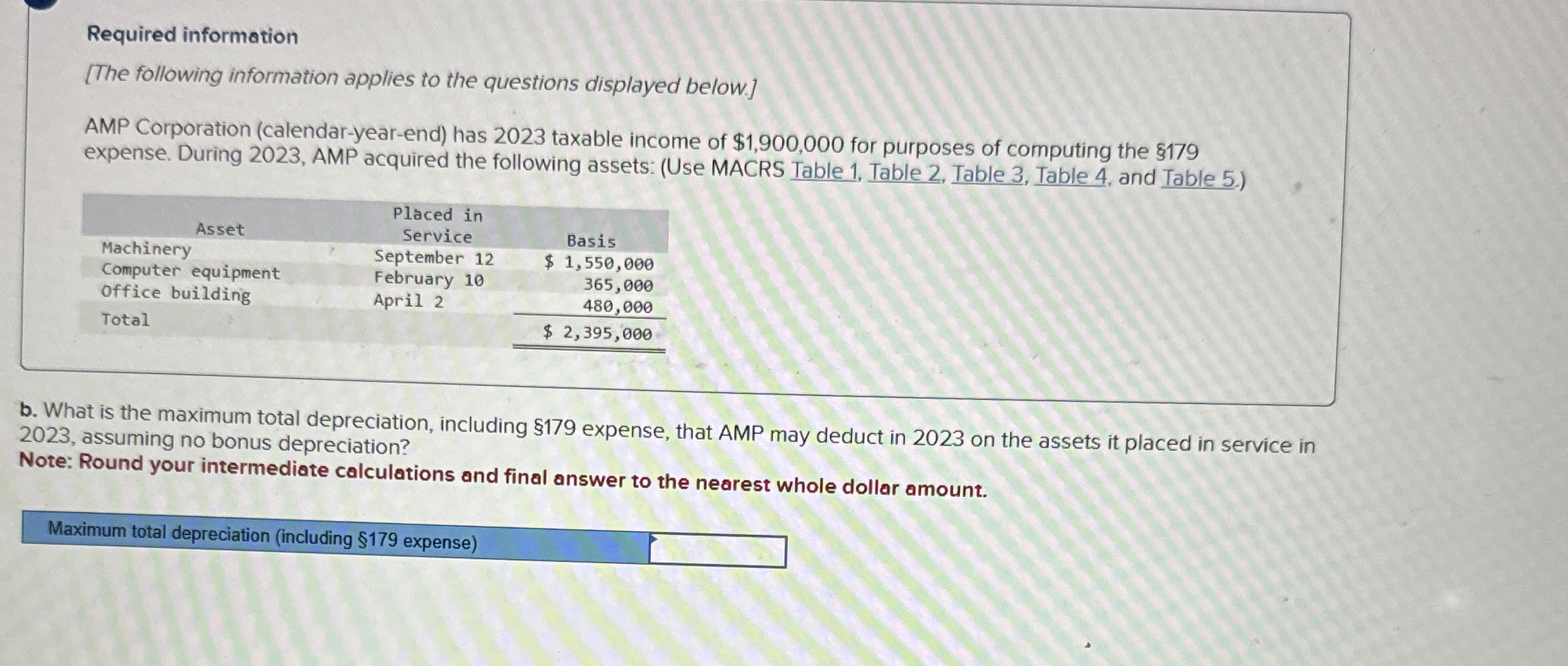 Required information [ The following information