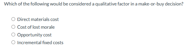 Which of the following would be considered a