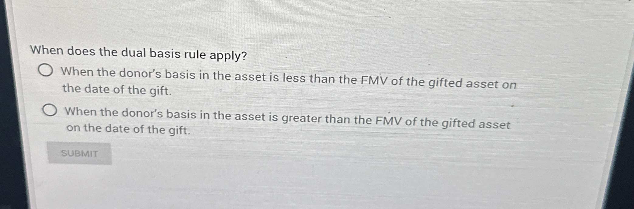 When does the dual basis rule apply? When the