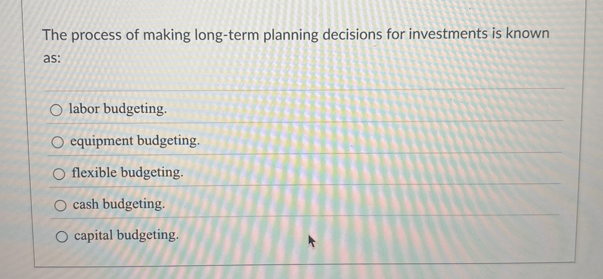The process of making long - term planning