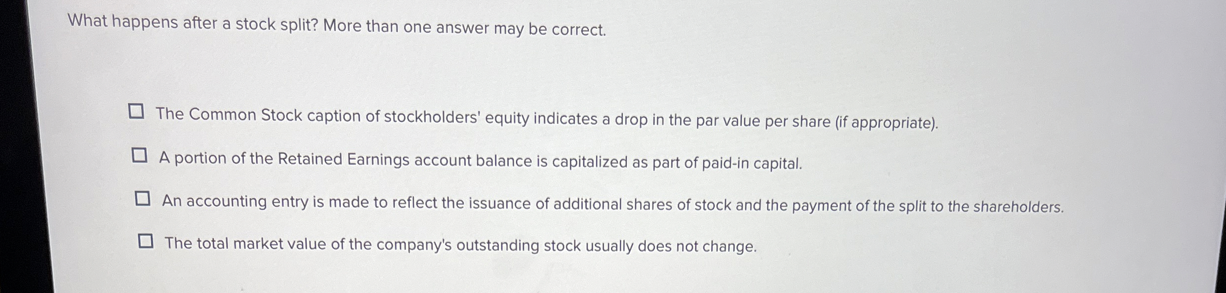 What happens after a stock split? More than one