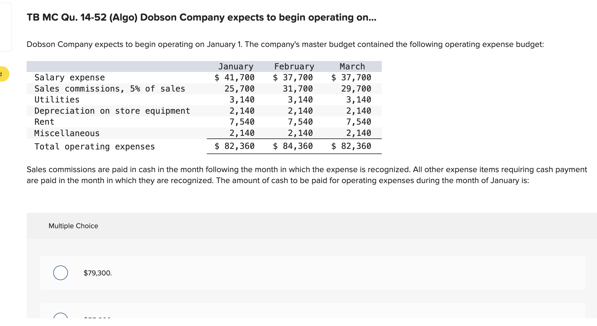 TB MC Qu . 1 4 - 5 2 ( Algo ) Dobson Company