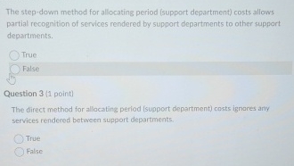 The step - down method for allocating period (