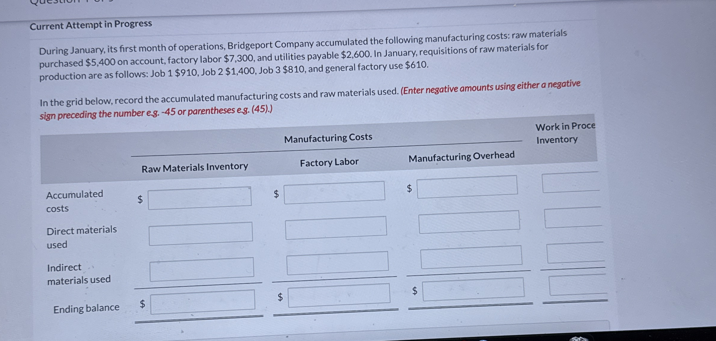 Current Attempt in Progress During January, its