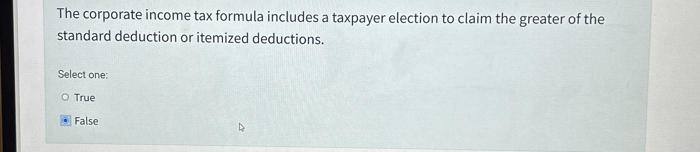The corporate income tax formula includes a