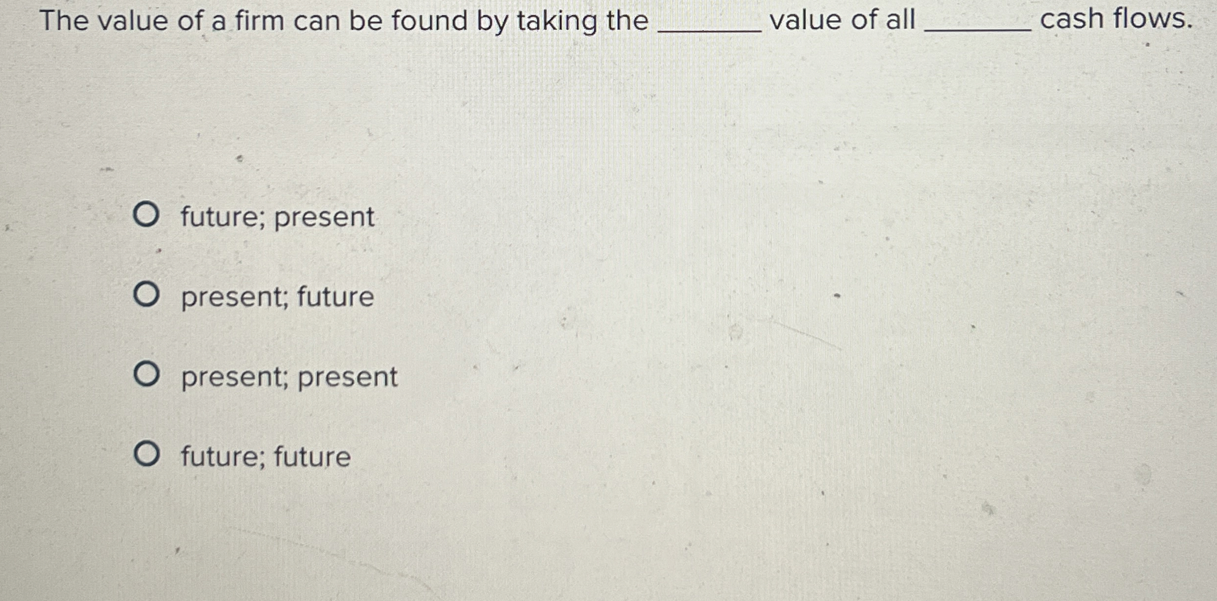 The value of a firm can be found by taking the q