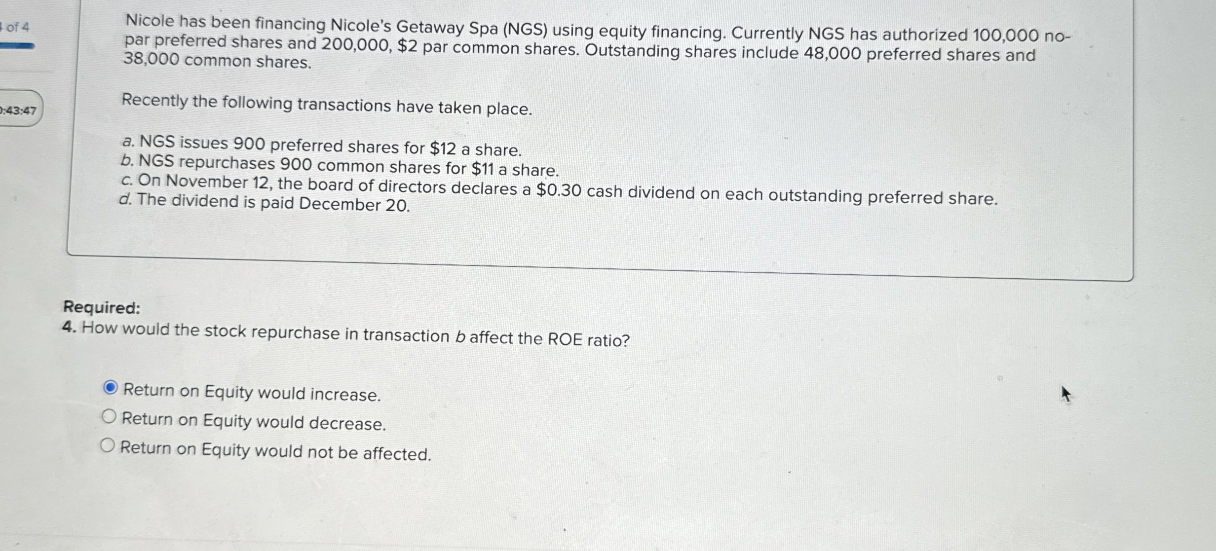 of 4 : 4 3 : 4 7 Nicole has been financing