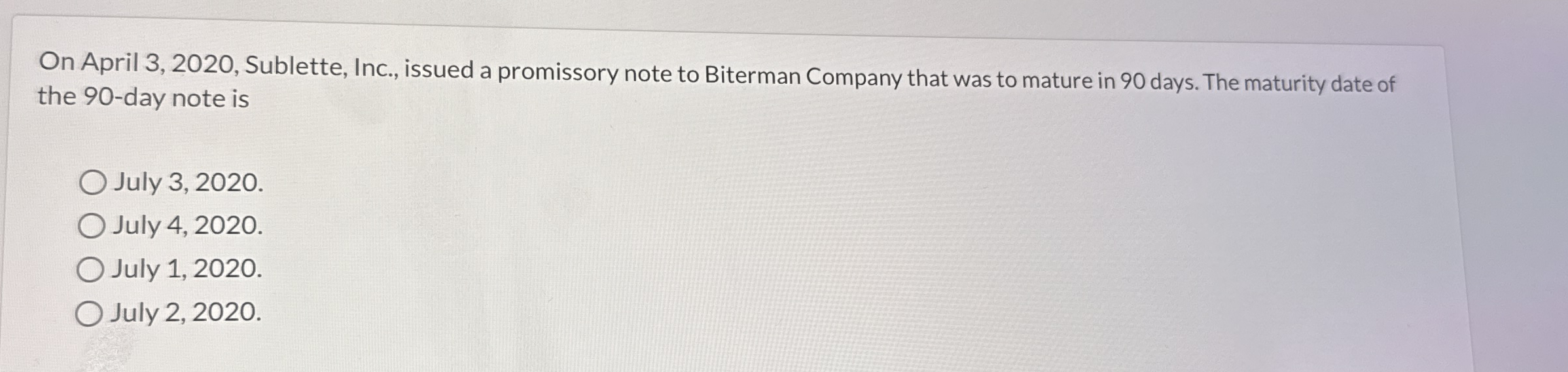 On April 3 , 2 0 2 0 , Sublette, Inc., issued a