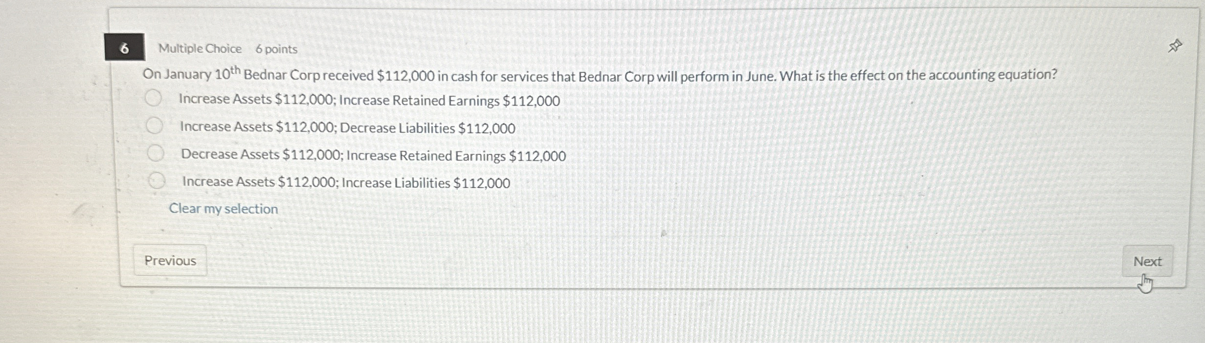 6 Multiple Choice 6 points On January 1 0 t h