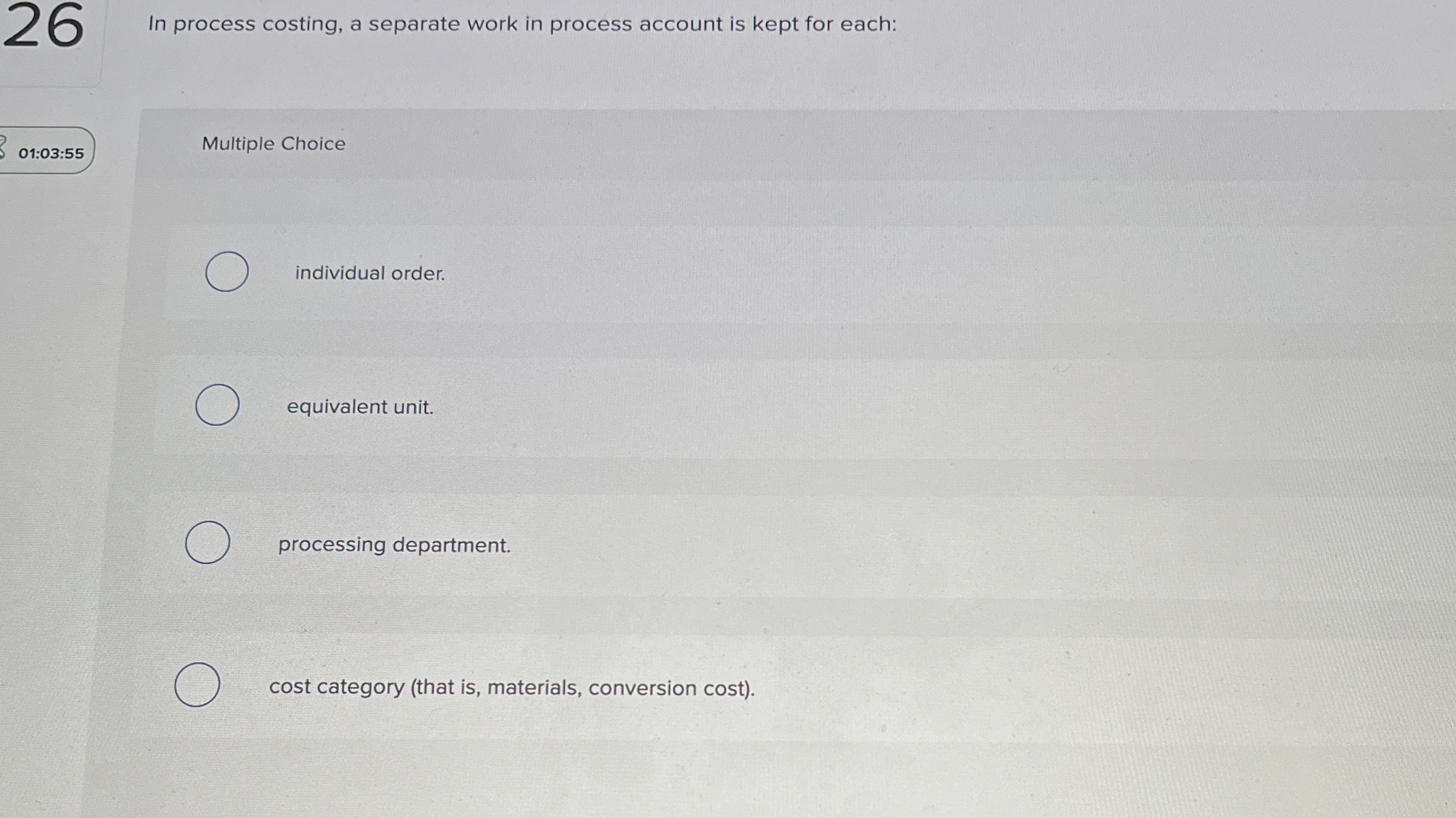 2 6 In process costing, a separate work in