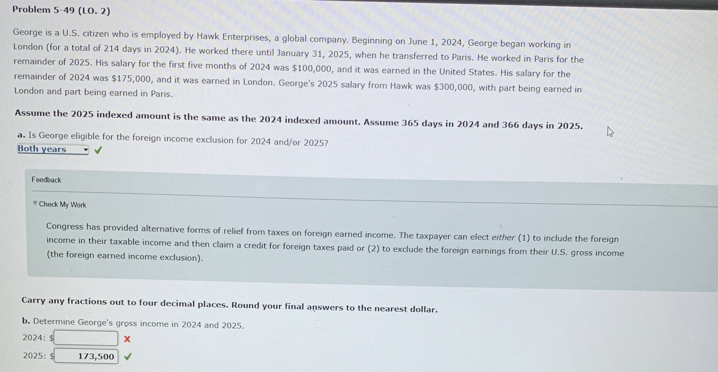 Problem 5 - 4 9 ( LO . 2 ) George is a U . S .