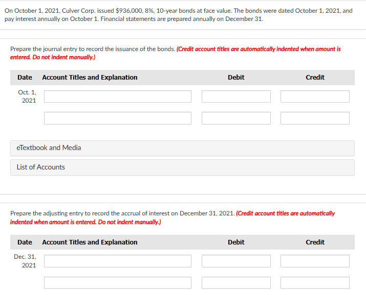 On October 1 , 2 0 2 1 , Culver Corp. issued \ $