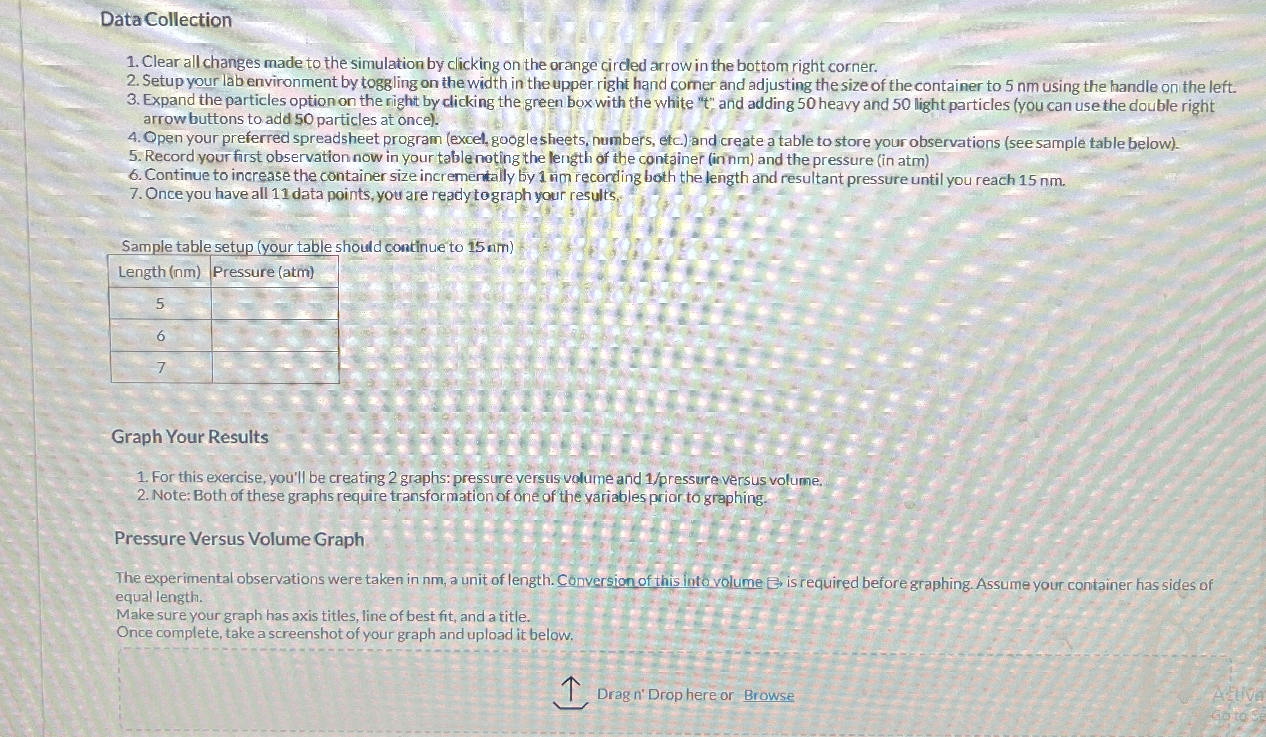 Data Collection Clear all changes made to the
