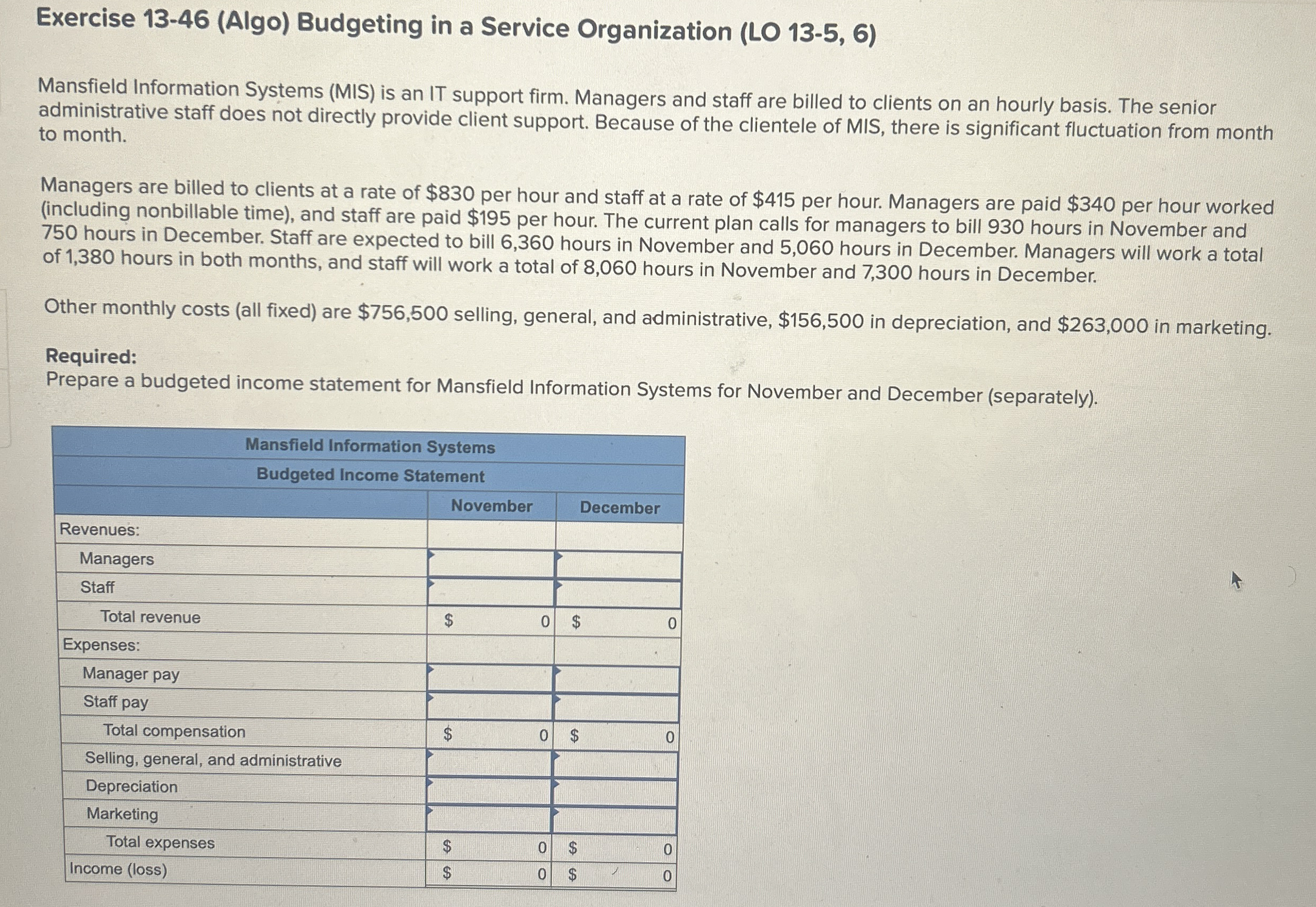 Exercise 1 3 - 4 6 ( Algo ) Budgeting in a