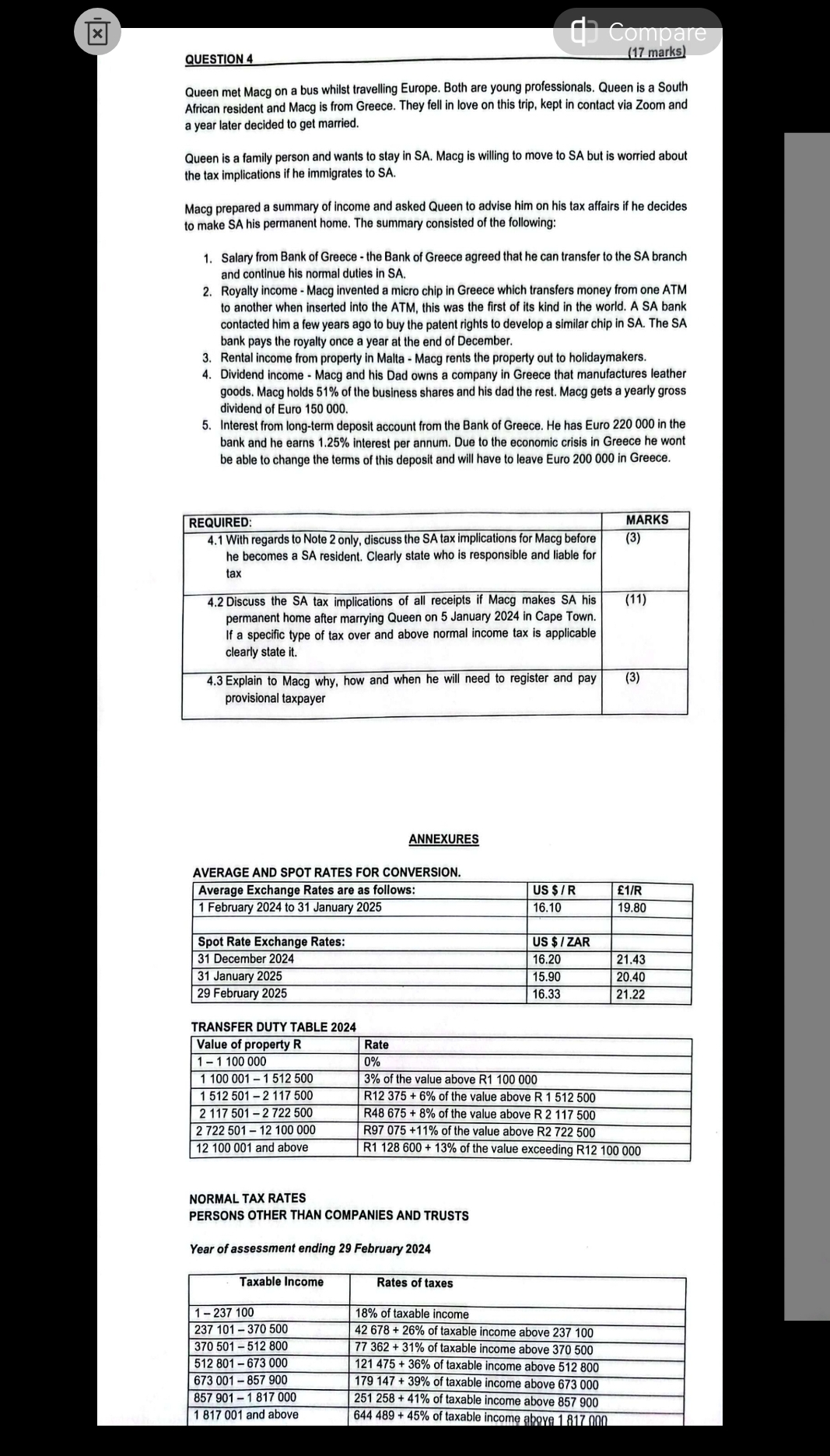 QUESTION 4 ( 1 7 marks ) Queen met Macg on a bus