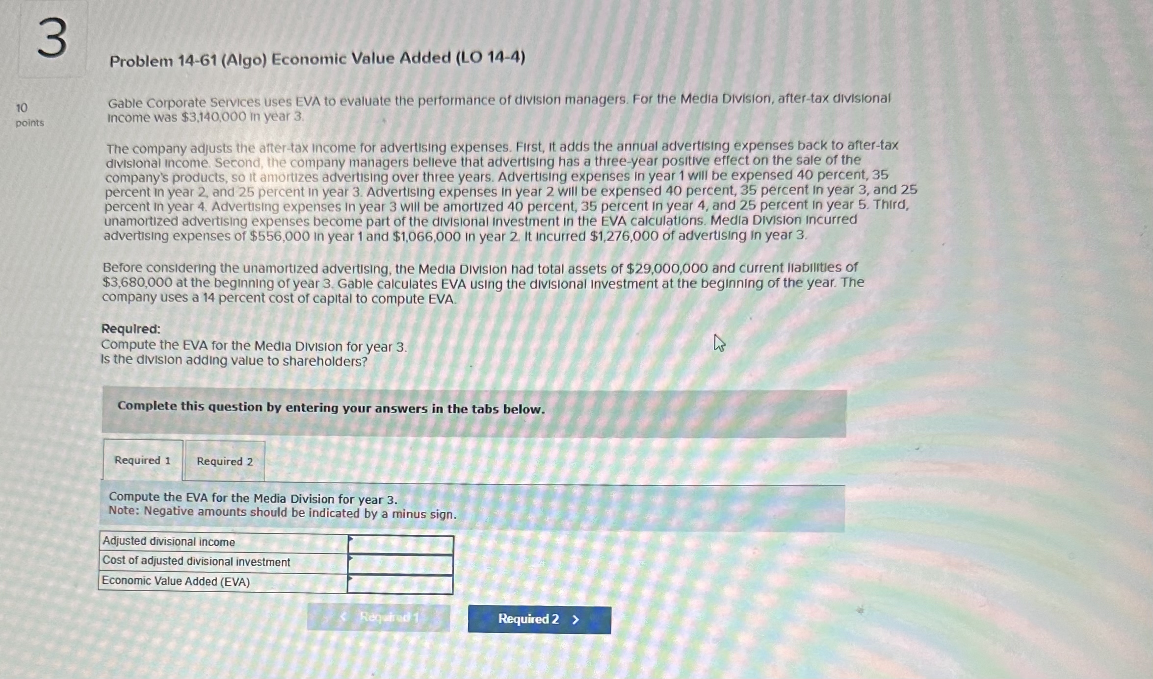 Problem 1 4 - 6 1 ( Algo ) Economic Value Added (