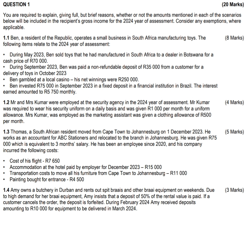 send to expert QUESTION 1 ( 2 0 Marks ) You are