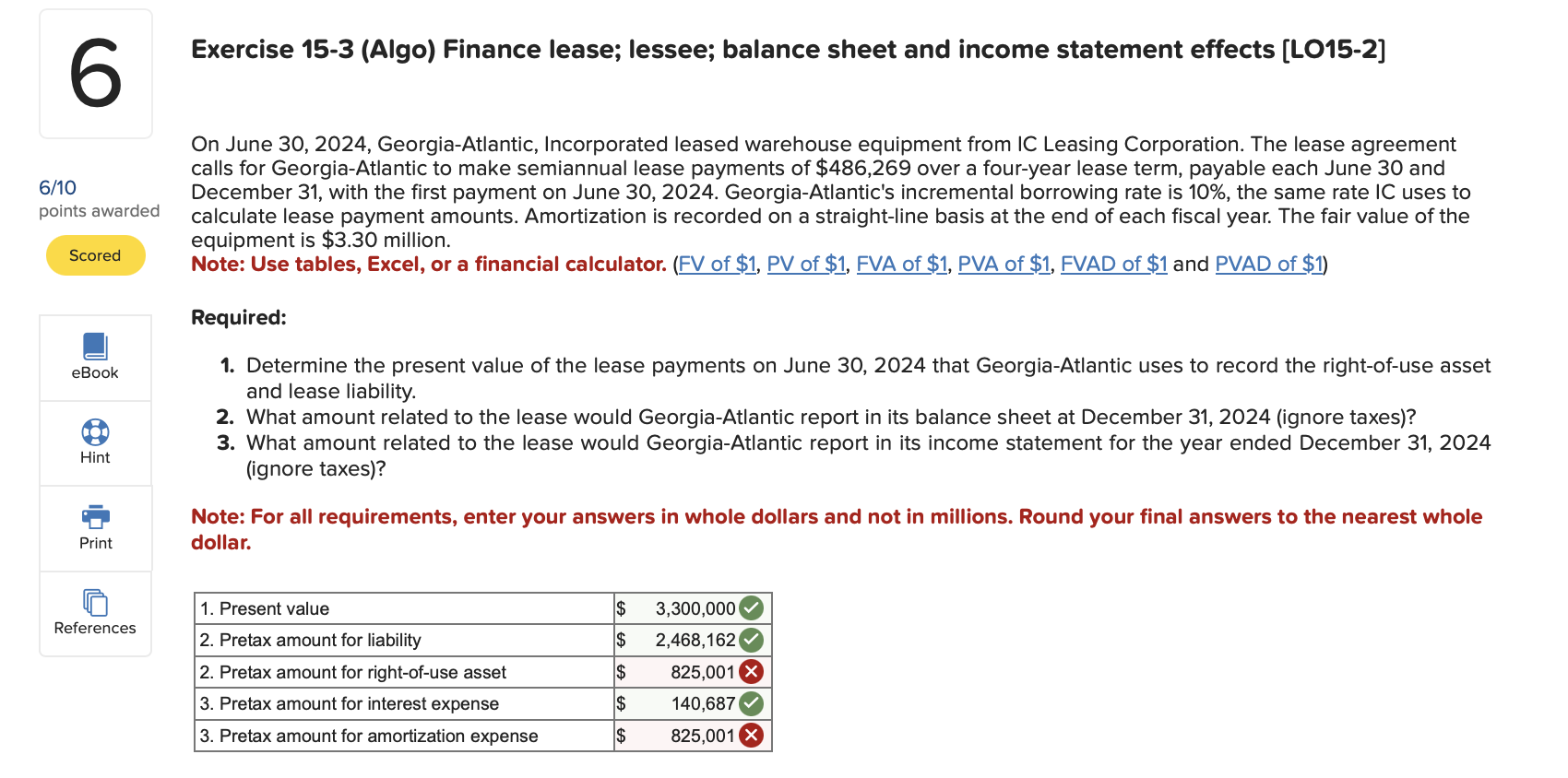 Exercise 1 5 - 3 ( Algo ) Finance lease; lessee;