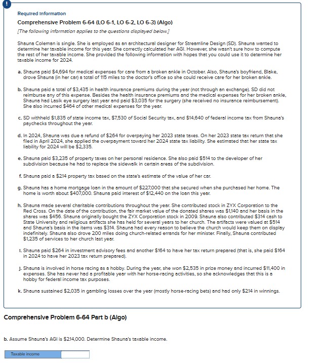 Required Information Comprehensive Problem 6 - 6