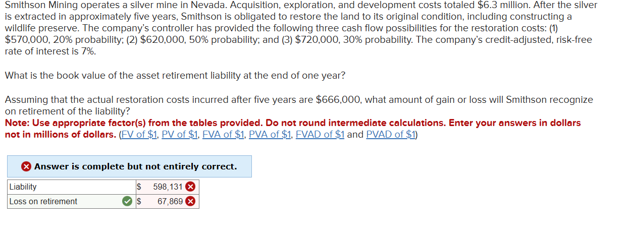 Smithson Mining operates a silver mine in Nevada.