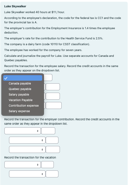 Luke Skywalker Luke Skywalker worked 4 0 hours at