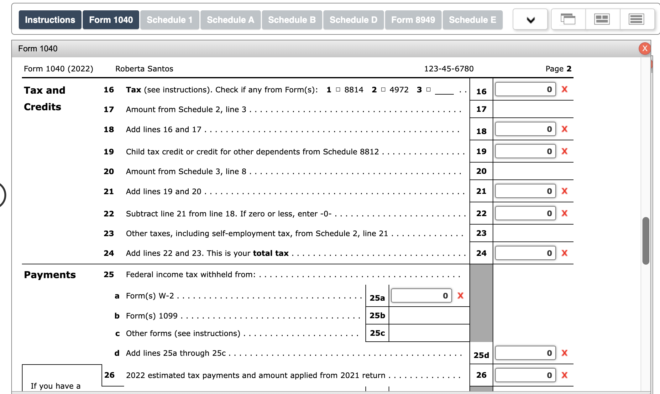 This problem is for the 2 0 2 2 tax year. Roberta