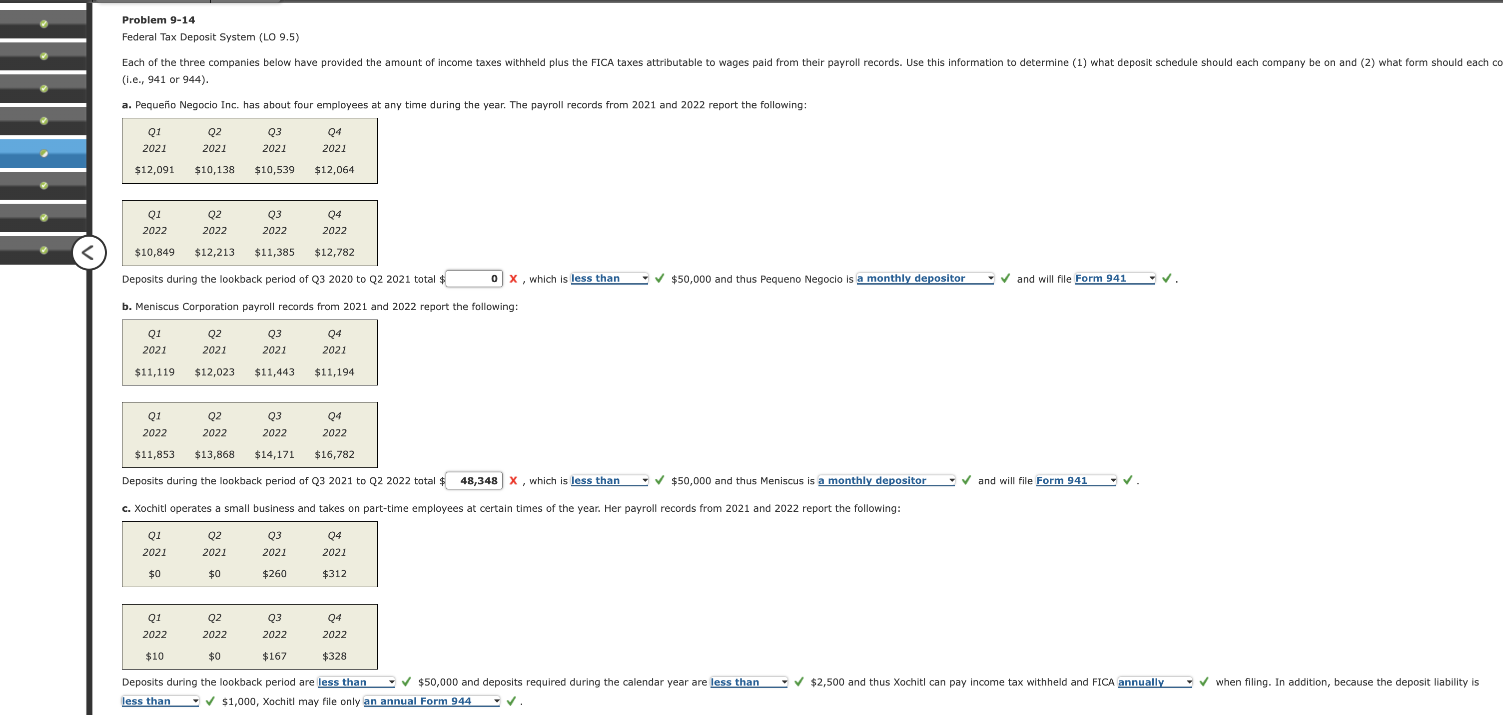 Problem 9 - 1 4 Federal Tax Deposit System ( LO 9